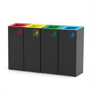 CK49 Metal Dış Mekan Çöp Kovası 4 lü Ücretsiz Kargo